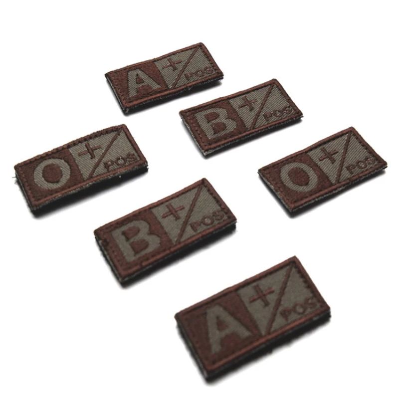 Tira bordada de grupo de sangre, tira positiva negativa, parche mágico, brazalete, parches de hierro para ropa, gancho y anillo bordado - imagen 4