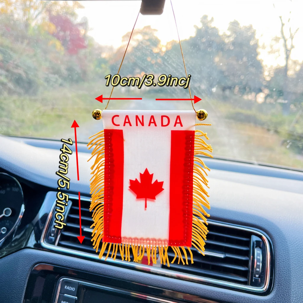 10x14cm decoración de ventana de coche poliéster Canadá banderín colgante banderas Mini banderín canadiense - imagen 2