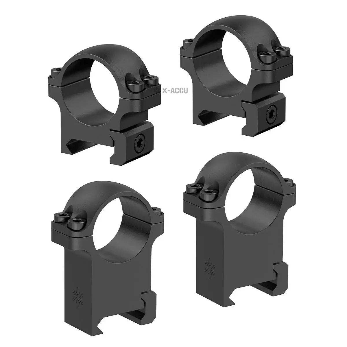 Victoptics Aros de Montura 30mm/25.4mm de Acero con Liberación Rápida, Altura Baja/Media, Acero CNC de 4 Tornillos, Compatibles con Rieles Picatinny/Weaver de 21mm - imagen 2