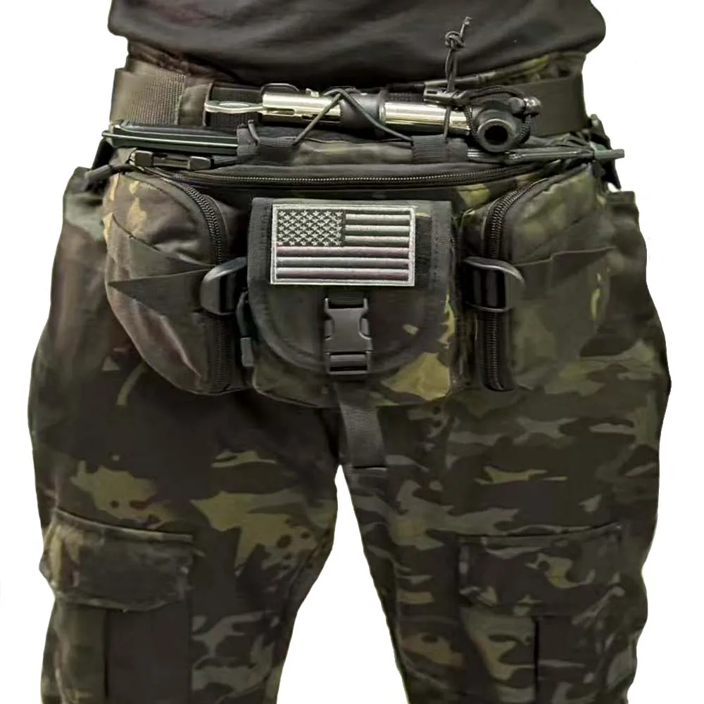 Bolso cruzado de un solo hombro para exteriores, riñonera táctica, riñonera multifuncional, riñonera de camuflaje, riñonera para senderismo - imagen 4