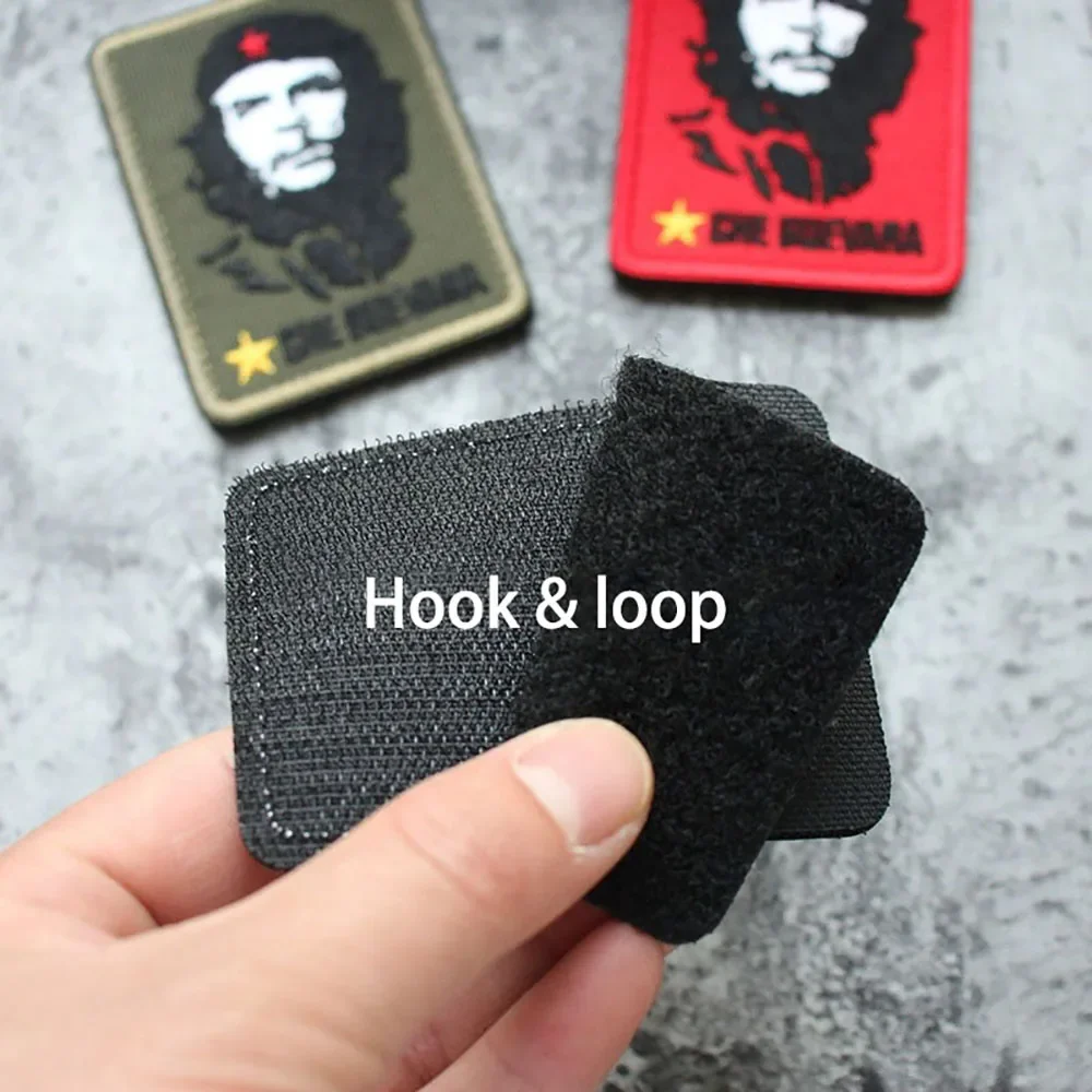 Parches bordados de cabeza de personaje de Che Guevara, insignia de moral de líder espiritual, brazalete para exteriores, insignias de bucle de gancho - imagen 5