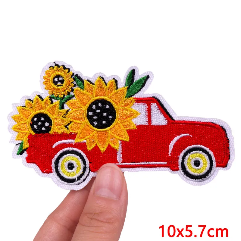 Parche de flores de girasol y Margarita para ropa, parches bordados para planchar en chaquetas, Jeans, sombrero, bolsa, coser - imagen 3