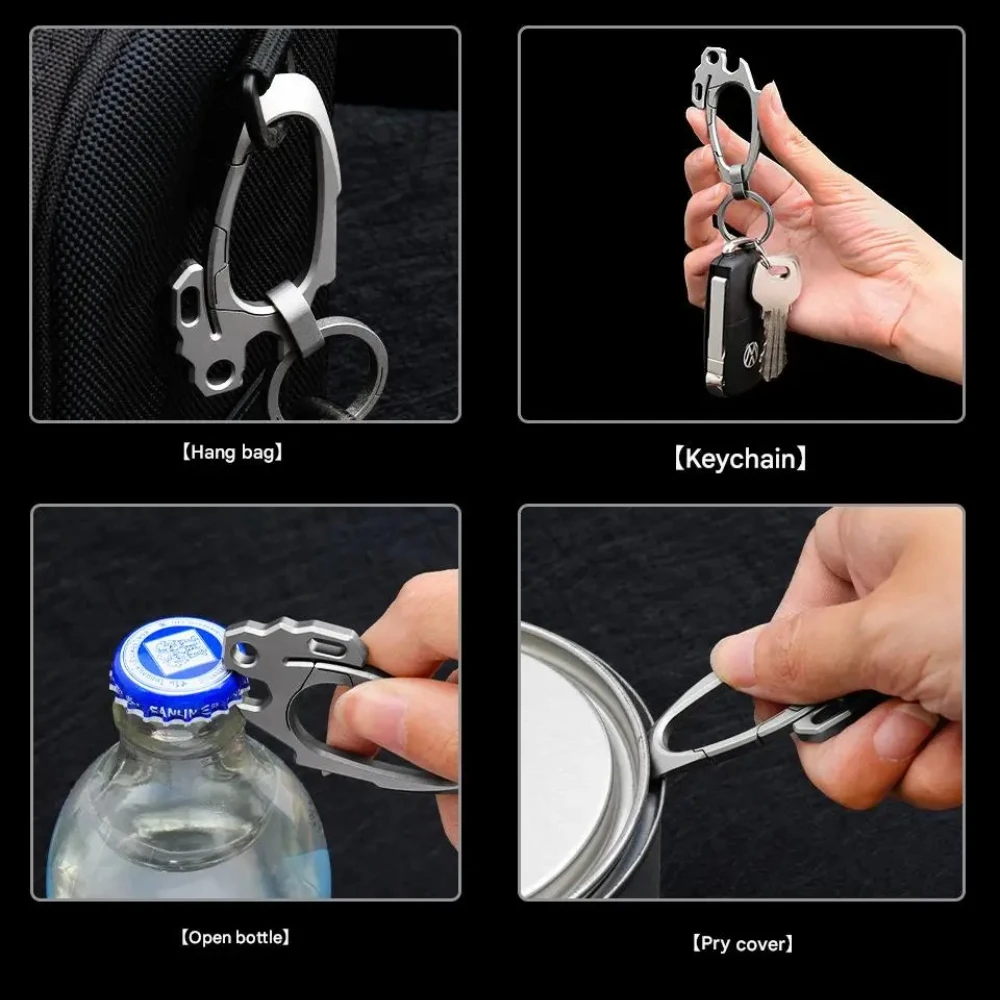 Llavero multiusos de titanio EDC con abrebotellas y extractor - imagen 5