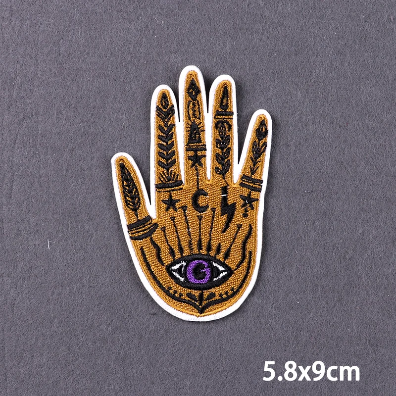 Parches de ojo de Diablo, calaveras bordadas con corazones de cristal, pegatinas para ropa, apliques de rayas para ropa, insignia de parche Fusbile - imagen 5