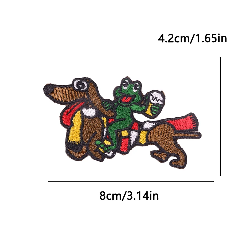 Parche con emblema de Oeteldonk de Países Bajos, parche bordado de rana, parches para planchar para ropa, parches bordados de Carnaval de Países Bajos - imagen 2