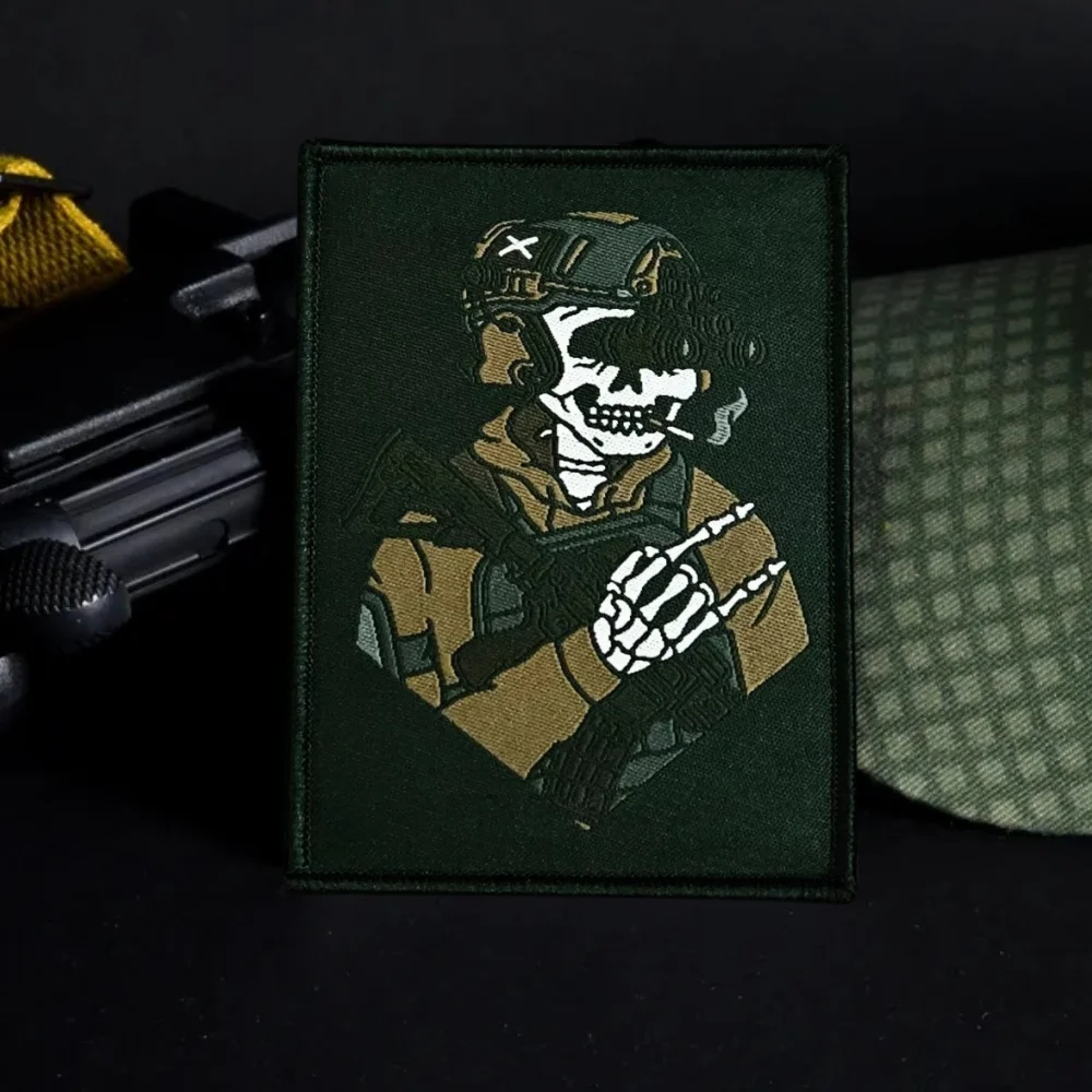 Parches tejidos con insignia de moral Task Force Doomer AK Dead Doomer, ONE7SIX TFD BCS FOG, gancho y bucle militar táctico, pegatina para mochila - imagen 3