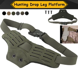 Plataforma de pierna caída para caza, accesorios de placa inferior de arco, funda táctica Universal de 3 orificios, adaptador de muslo, Kit lateral de correa para pierna MOLLE