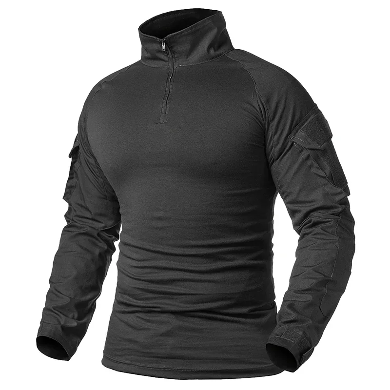 Camisetas tácticas para senderismo al aire libre para hombre, camisa de escalada de caza de manga larga de camuflaje para caza, ropa deportiva transpirable para hombre - imagen 3