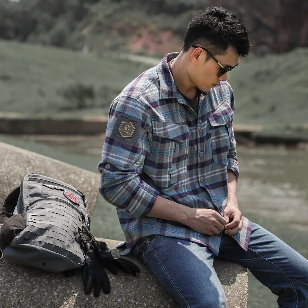 Emersongear-camisetas ergonómicas tácticas de franela con etiqueta azul, camisetas de viaje diarias, Tops de Camping, senderismo, caza urbana - imagen 5