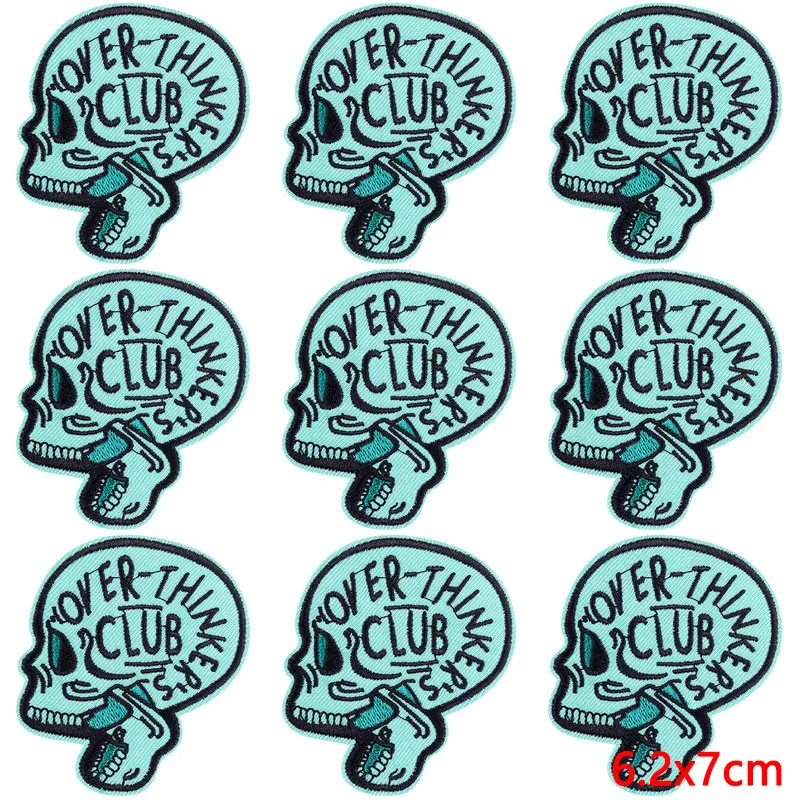 Parches para ropa Punk Hip Hop, parches termoadhesivos bordados, insignias de rayas de costura DIY, 10 unidades por lote - imagen 4