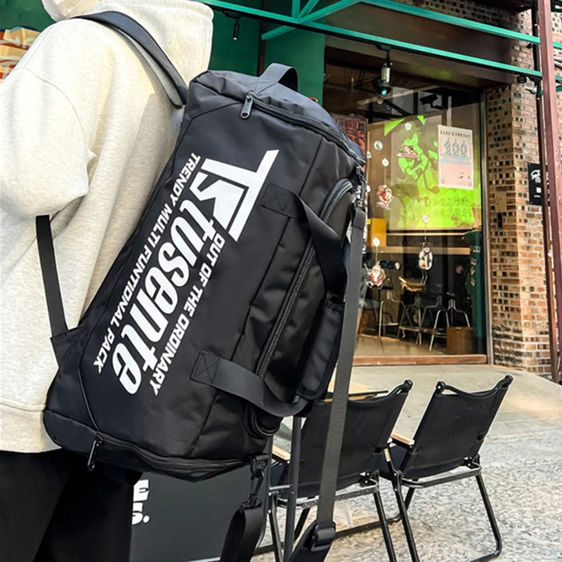 Bolsa de Yoga para gimnasio, mochila de lona deportiva con paquete de zapatos, bolsas de escalada para acampar y senderismo al aire libre, mochila grande para equipaje de viaje - imagen 4