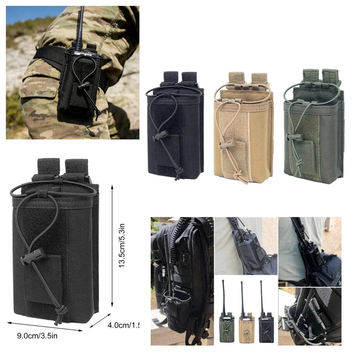 Funda MOLLE para walkie talkie – Soporte táctico portátil de radio - imagen 5