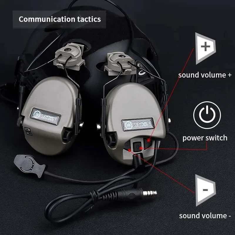 WADSN-auriculares tácticos para caza y tiro, cascos Sordin de estilo civil, para exteriores, con adaptador de riel de 20mm, U94, PTT - imagen 3