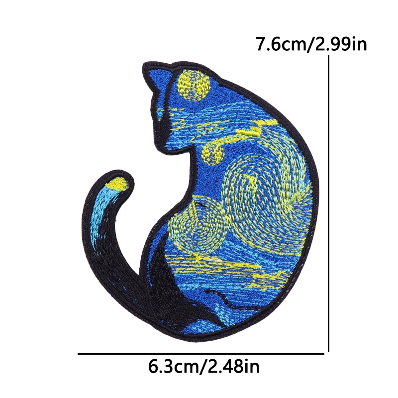 Cool Cat: parche termoadhesivo bordado felino para chaqueta y mochila - imagen 2