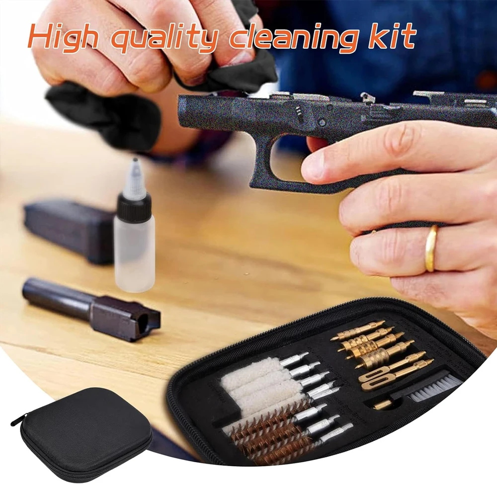 Kit de limpieza de pistola táctica.22.357.38 9mm.45 calibres cepillos de cámara de orificio de latón herramientas de varilla de limpieza de pistola limpieza de armas - imagen 5
