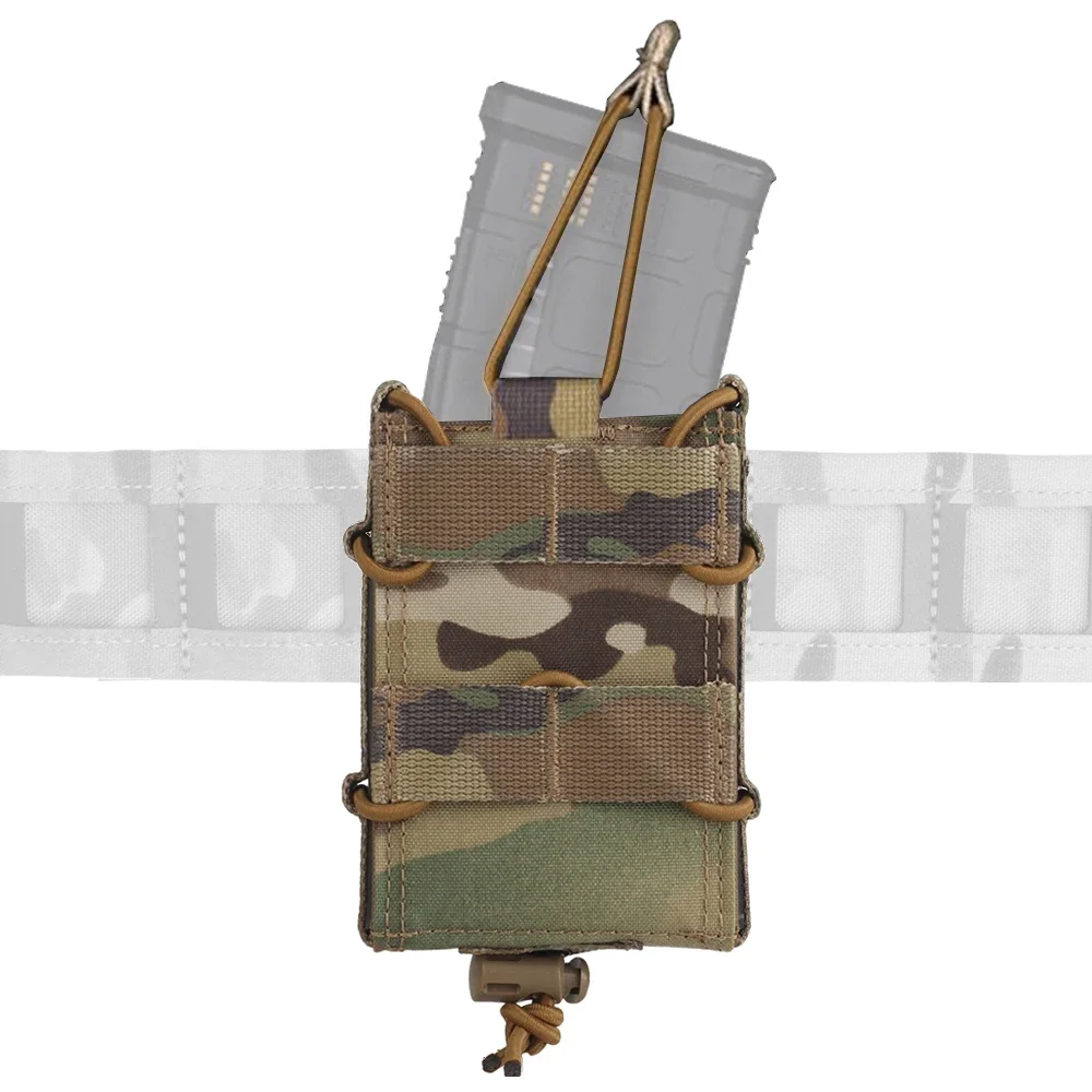Bolsa táctica para revista de Rifle MOLLE individual 5,56 7,62 de liberación rápida AR M4 Mag bolsa con soporte equipo de tiro de caza al aire libre - imagen 2