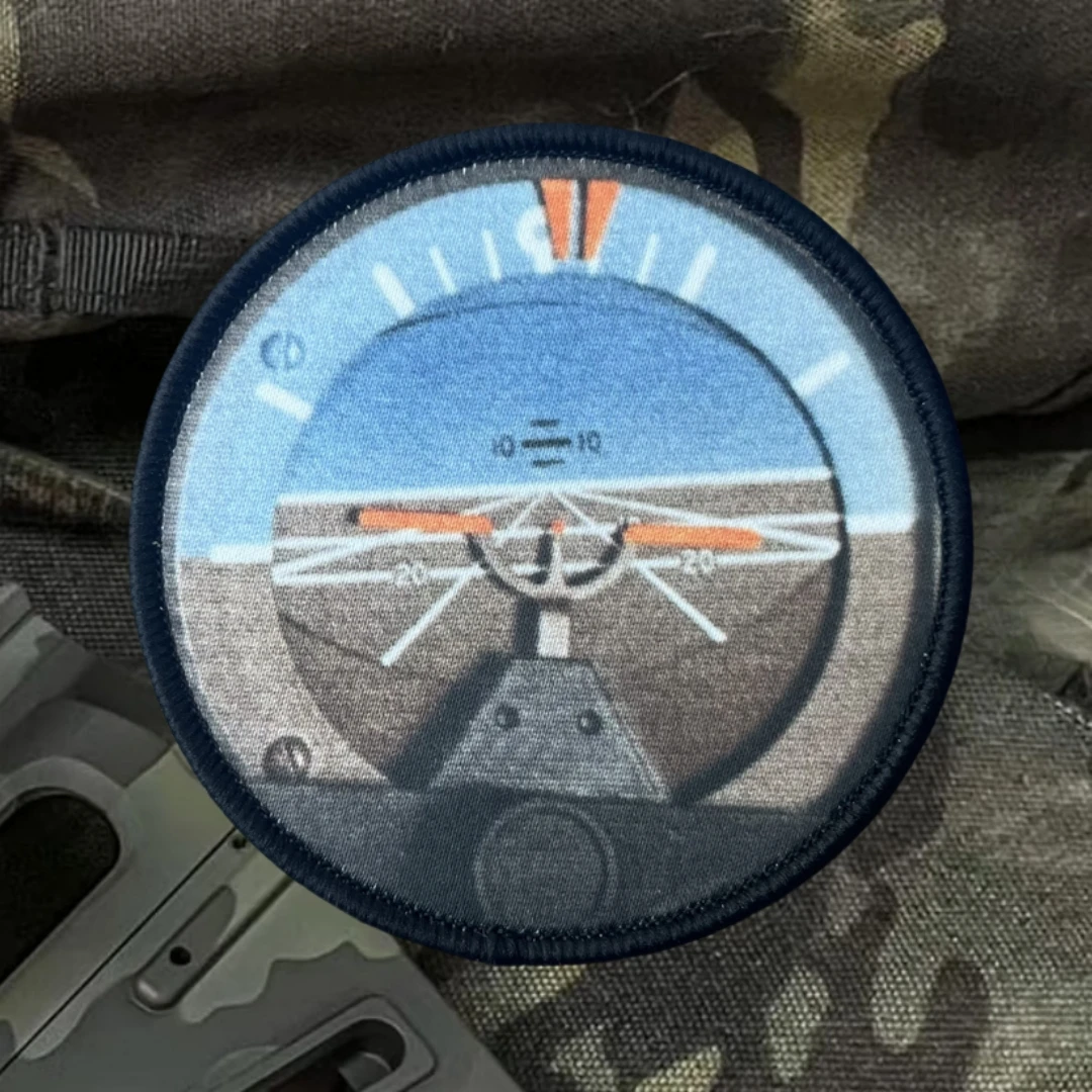 Insignia de moral táctica de horizonte Artificial de avión, parches de gancho y bucle impresos para ropa, pegatina para mochila militar - imagen 4