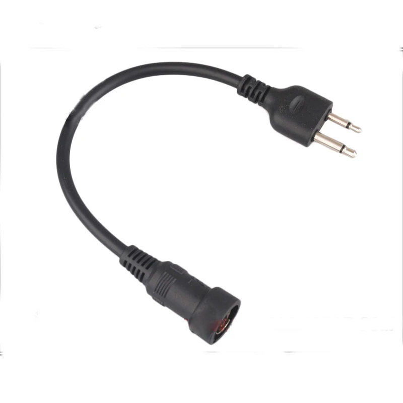 Interfaz de enchufe de intercomunicación de carga de Radio, cable PTT táctico, Walkie Talkie, deporte de caza, entrenamiento de combate al aire libre BK, 2 uds.