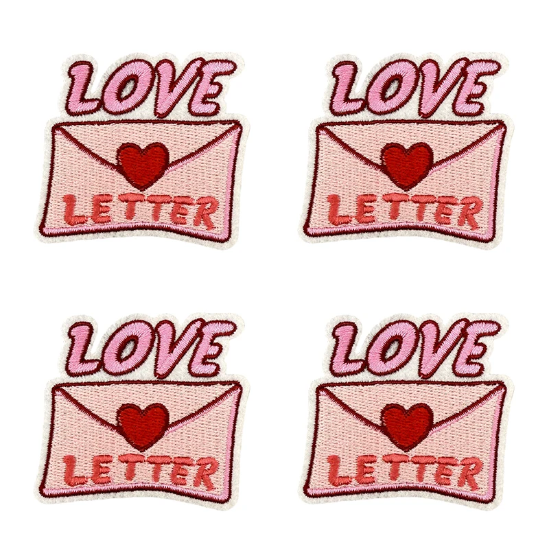 10 Uds. Venta al por mayor parche bordado de dibujos animados rosa DIY parche de decoración de amor del Día de San Valentín lindo oso hierro en parches para decoración de ropa - imagen 3