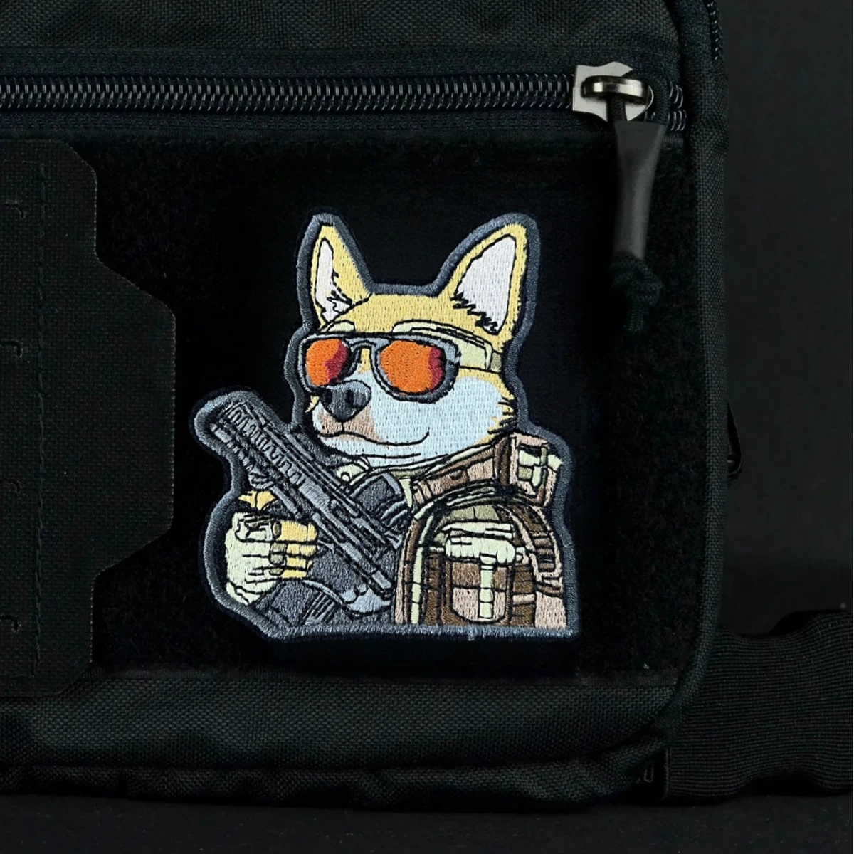 Parche táctico de insignia de moral de pato, gafas de sol, brazalete militar para perro, parches bordados de gancho y bucle, pegatina para mochila de ropa - imagen 3