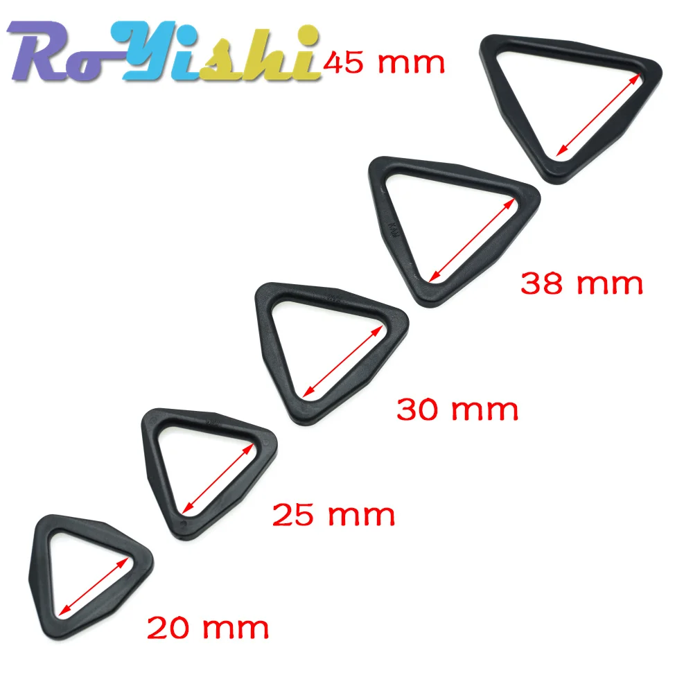 20mm 25mm 30mm 38mm 45mm correas hebilla triangular de plástico hebilla de ajuste deslizante para correas de mochila hebilla de cinturón triangular - imagen 2