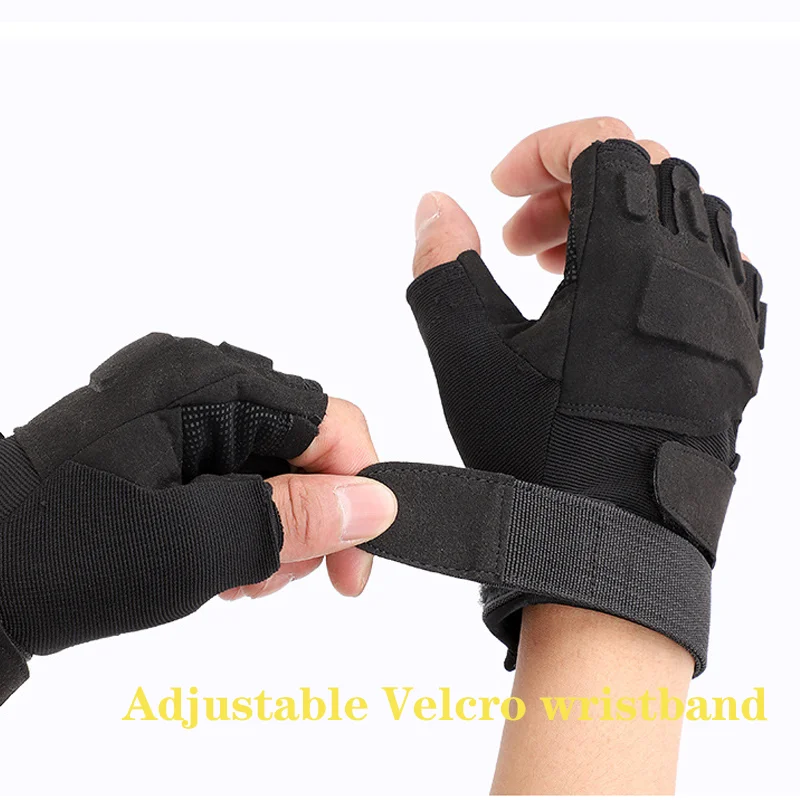 Guantes tácticos sin dedos para Paintball, guantes militares de combate Airsoft, Camping, ciclismo, escalada, senderismo, caza, medio dedo - imagen 3