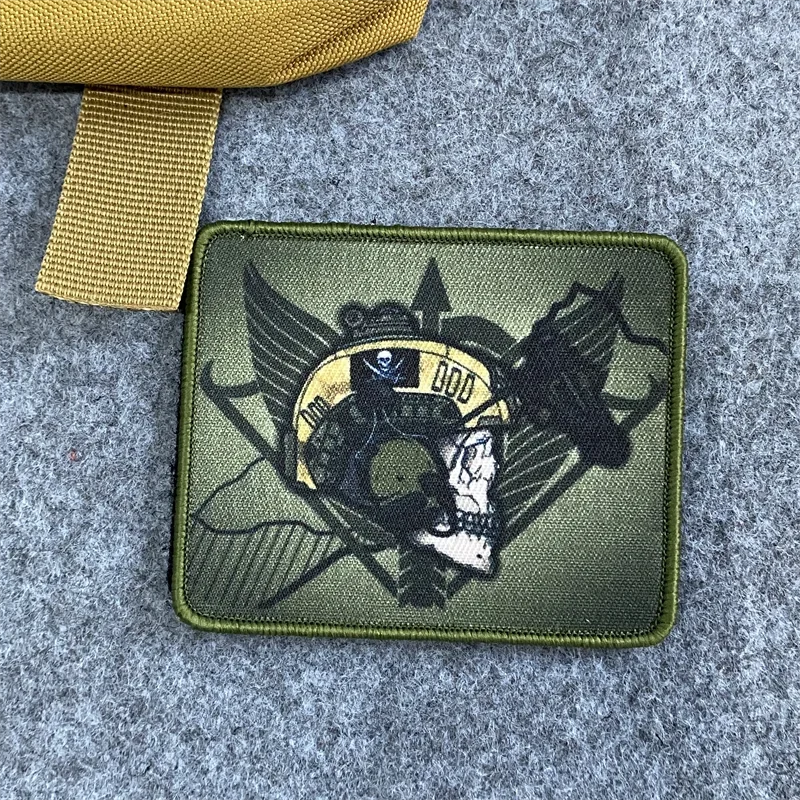 Parche con estampado de Calavera, insignia de moral táctica militar, gancho y lazo, brazalete, mochila, apliques de ropa, pegatinas de decoración - imagen 5