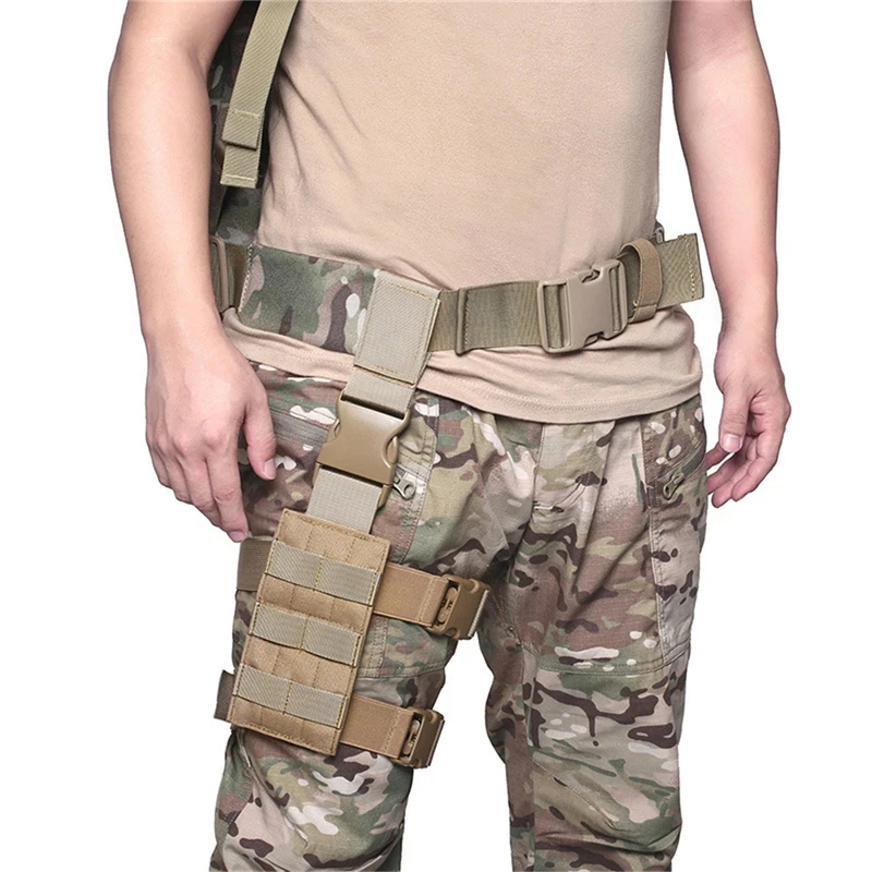 Funda Universal para pierna caída, plataforma para muslo, funda para pistola MOLLE para caza, Panel de Paintball con correas Molle ajustables - imagen 2