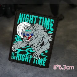 Parche táctico PVC calavera visión nocturna velcro