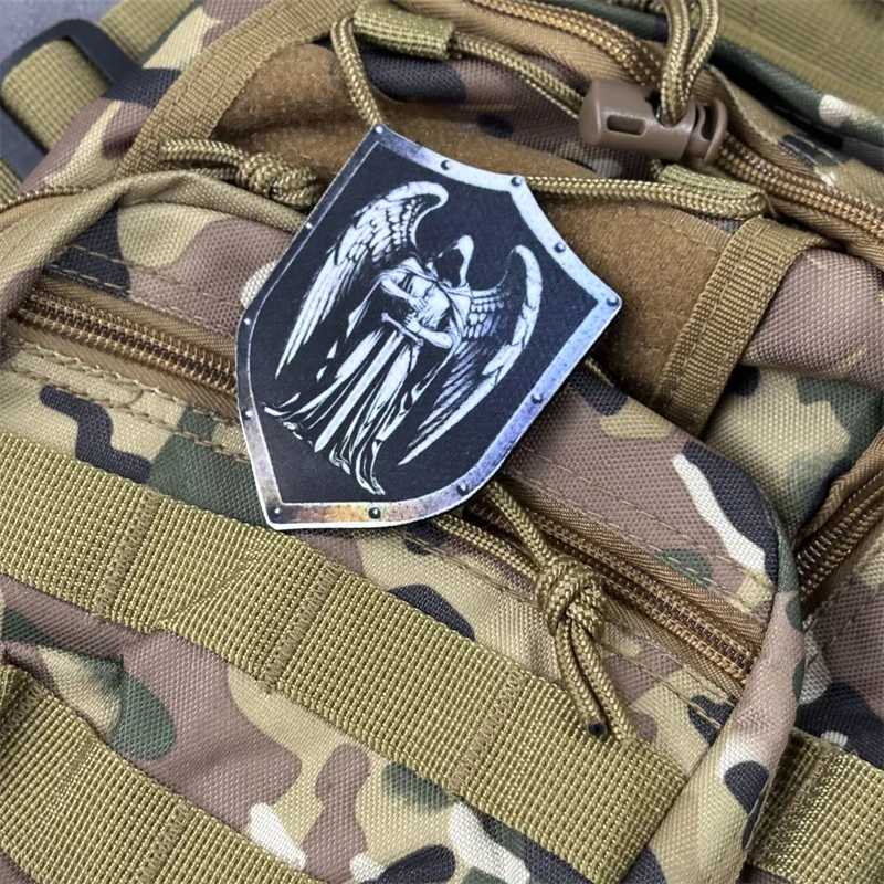 Parche estampado "Punishment Angel" para ropa, insignia de moral táctica, brazalete, gancho, parche militar, mochila