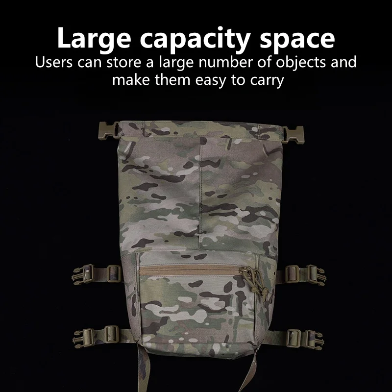 Kit de expansión MOLLE, bolsa de rollo grande, arnés X acolchado, accesorios de aparejo de pecho para acampar al aire libre, paquete de expansión Alpha - imagen 5