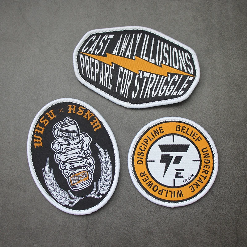 Parche bordado WUSU HSNM ILLUSIONES CAST AWAY PREPARE PARA STRUGGLE Fe IRON Brazaletes tácticos para ropa Decoración de mochila