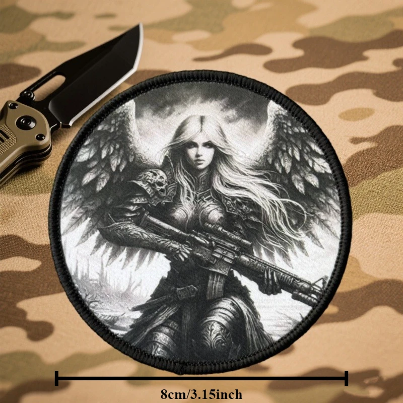 Parche táctico "Angel Soldier" para ropa, insignia de moral militar, brazalete con estampado, parches de bucle de gancho, pegatina para mochila - imagen 3