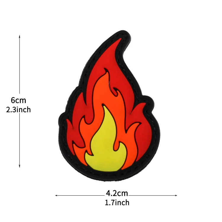 Parche de PVC 3D para ropa, insignia de Moral de gancho y bucle, melocotón, llama, Granada, piña, frutas divertidas, 1 piezas - imagen 3