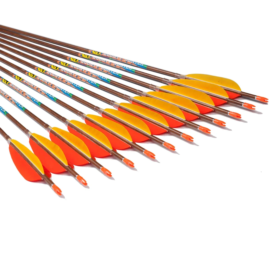 12 Uds Linkboy flechas de carbono puro columna vertebral 600 ID4.2mm 3 pulgadas pluma de pavo compuesto arco recurvo arco largo caza tiro