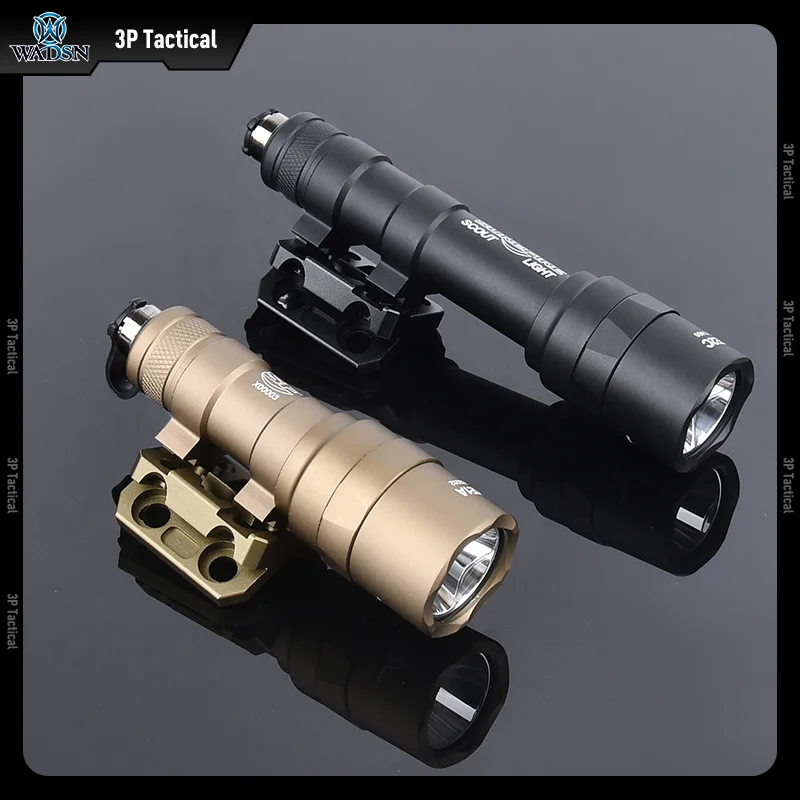 WADSN-linterna táctica SF M600, M600U, M300C, 400/600 lúmenes, luz blanca, Metal, M-LOK, Keymod, Base de montaje, compatible con lámpara de arma de riel de 20mm - imagen 4