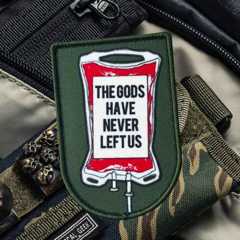 Parche estampado The Gods Have Never Left Us, chaleco táctico, insignia de moral con gancho y bucle, pegatinas para mochila, parches para brazalete para ropa - imagen 5