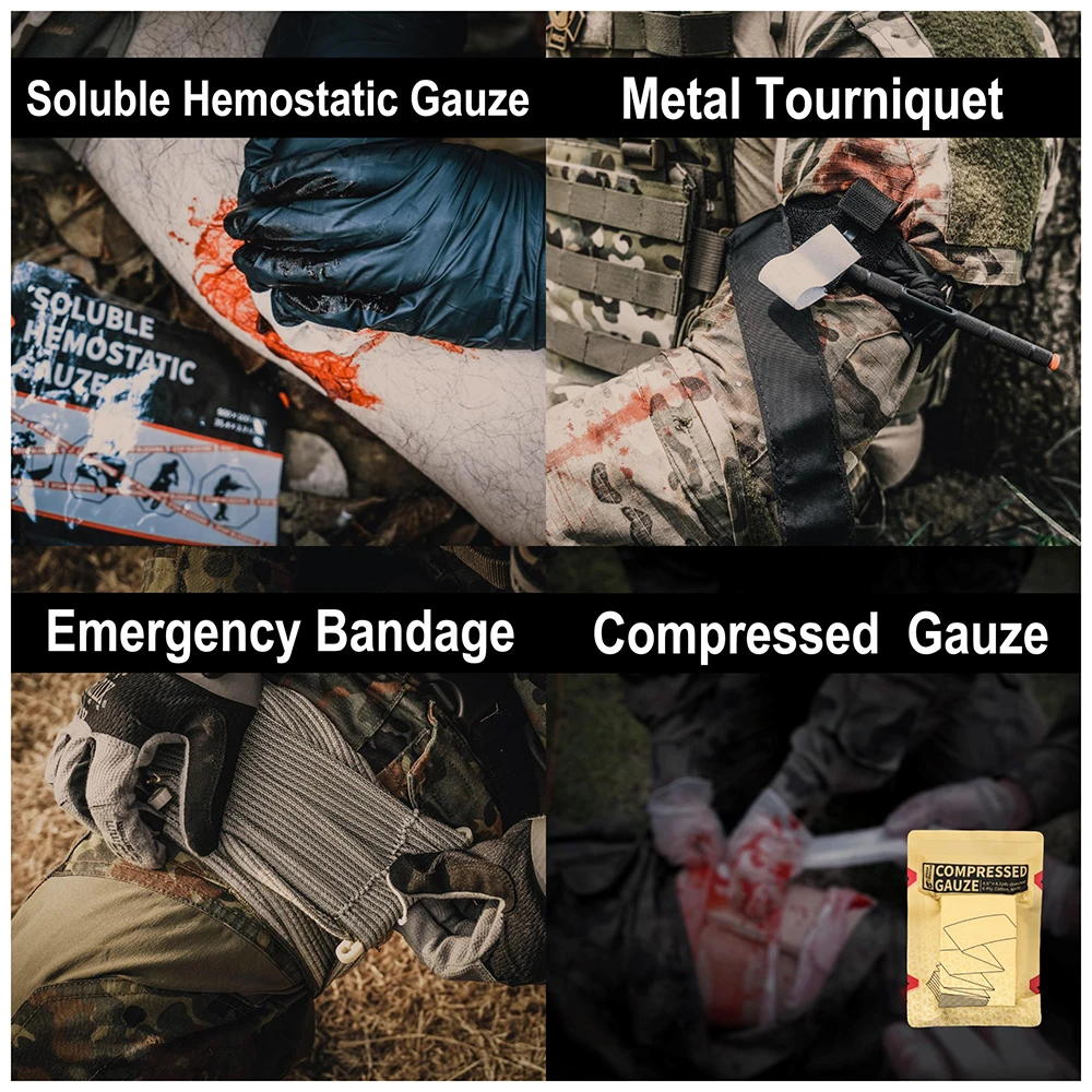 RHINO RESCUE Kit de Control de purga Individual IFAK Kit de recarga Kit de trauma táctico con torniquete gasa hemostática - imagen 4