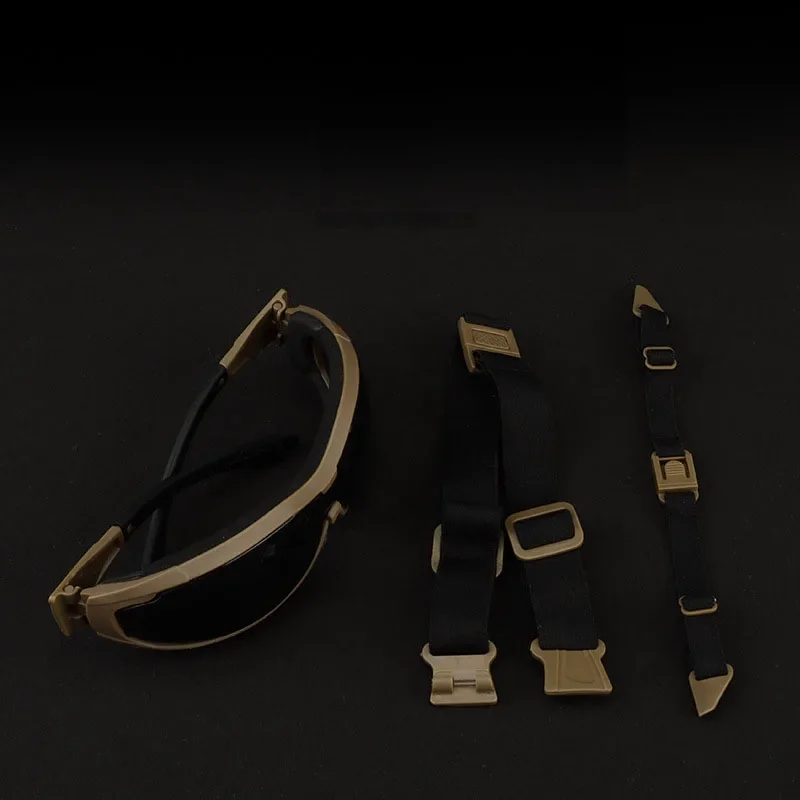 Gafas tácticas a prueba de viento para exteriores con correas fijas, diadema elástica, gafas de sol con protección UV, lentes transparentes/lentes negras - imagen 4