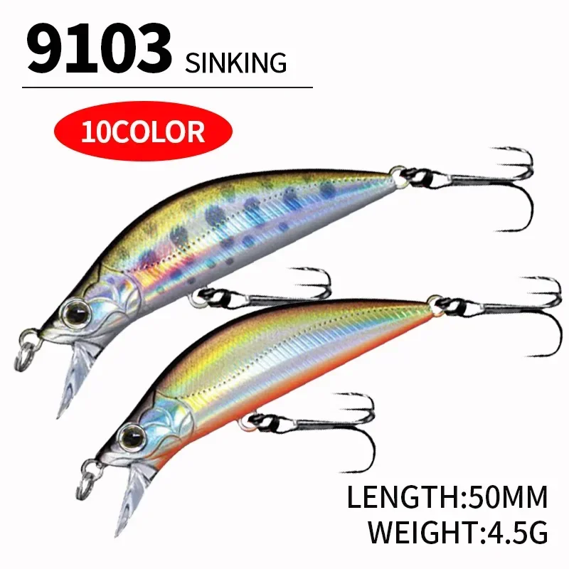 Señuelo de Pesca Minnow, 5cm, 4,5g, Wobblers de mezcla lenta, Crankbaits Isca, cebo duro Artificial, Mini Señuelos de Pesca de carpa, aparejos de Pesca - imagen 2
