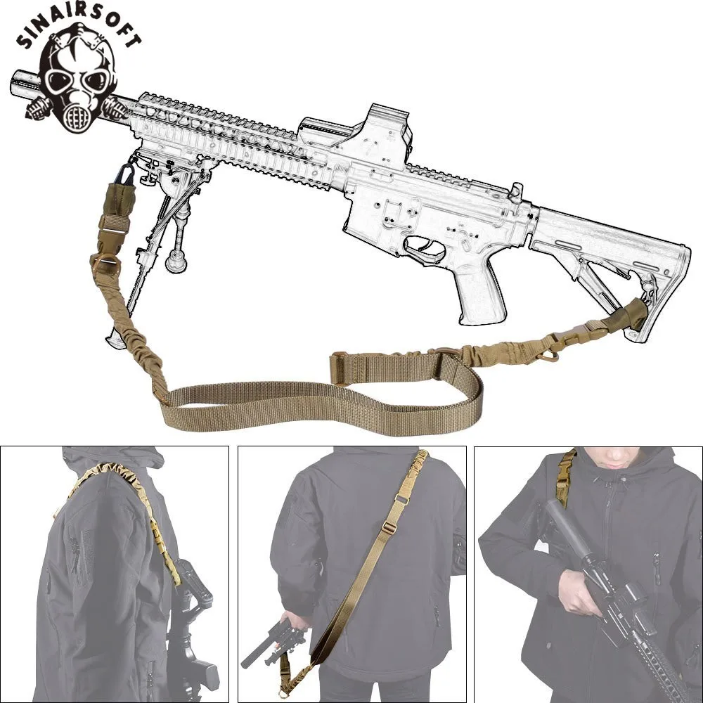 SINAIRSOFT táctico dos puntos Sling ajustable doble punto cuerda cordón Rifle Correa para CS caza Airsoft Sling - imagen 5