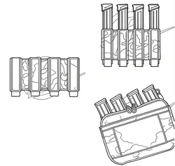 Funda táctica MOLLE portacargadores 9mm – Compacta para SMG