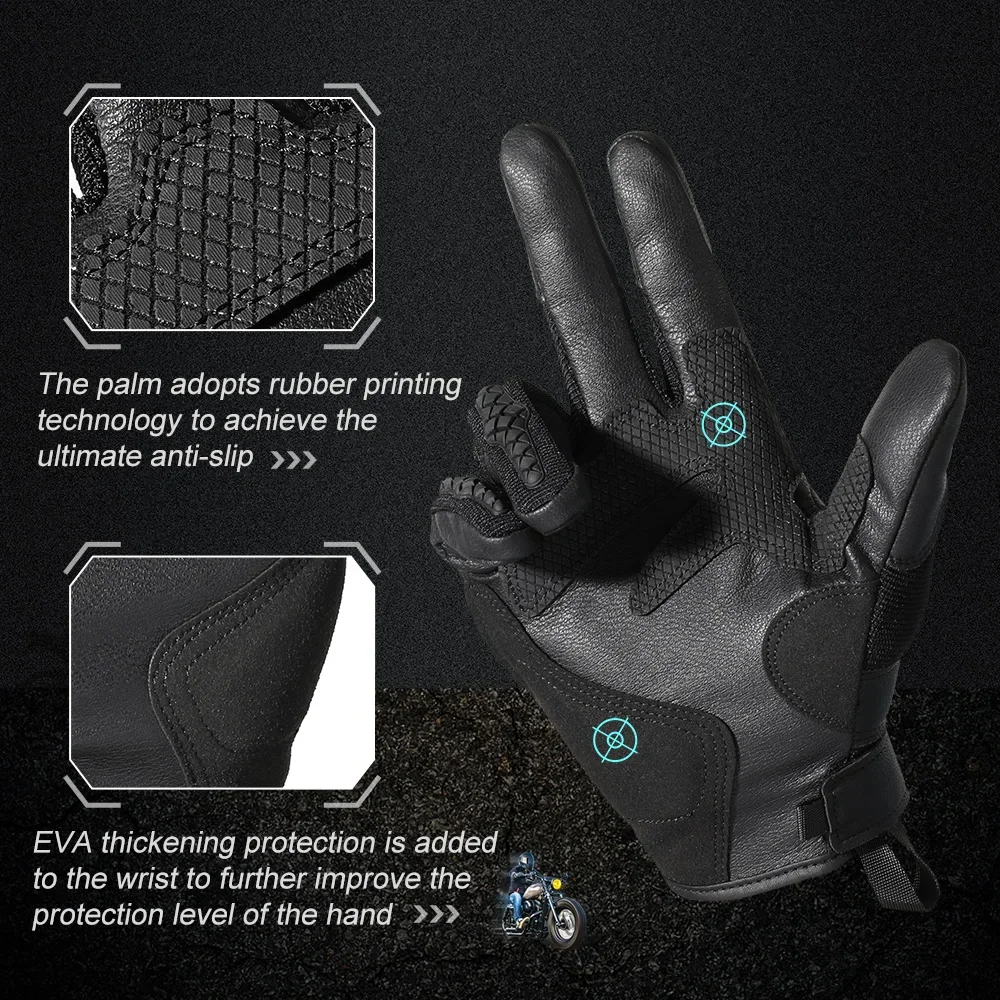 Guantes de dedo completo para motocicleta con pantalla táctil, equipo de protección para Motocross, Cross Dirt Bike, Moto de carreras, MTB, Enduro - imagen 4