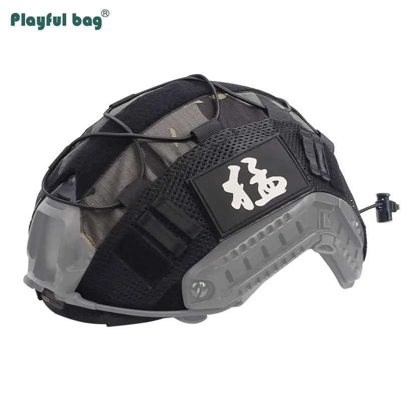 Ropa de camuflaje táctico para casco rápido Airsoft Paintball, cubierta de casco para ciclismo al aire libre, accesorios de caza, AQB160 - imagen 3