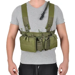 Chaleco táctico verde CS Match Wargame TCM, aparejo de pecho, paquete de Airsoft, funda para revista, cintura Molle, chaleco de caza Airsoft para hombre