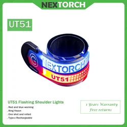 NEXTORCH UT51 Pulsera táctica LED visibilidad 360° roja azul