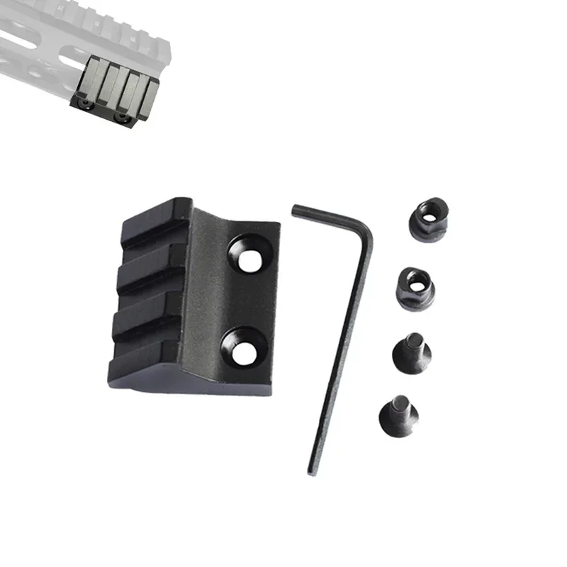 Keymod de aluminio para caza, 3 ranuras, montaje compensado de 45 grados, soporte para linterna con riel de 20mm