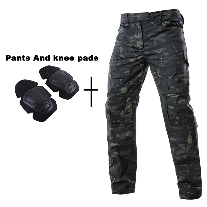 Trajes tácticos, trajes de uniforme militar, camisas de caza de camuflaje, pantalones Cargo + almohadillas, conjuntos de ropa de caza de Paintball Airsoft para exteriores 1 - imagen 5