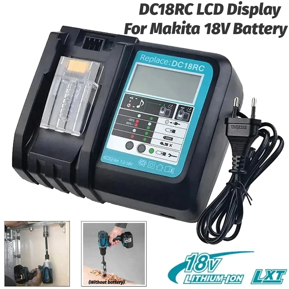 Cargador de batería de iones de litio LED 3A para Makita 14,4 V 18V BL1815 BL1830 BL1840 BL1415 Bl1430 DC18RC DC18RA cargador de iones de litio nuevo