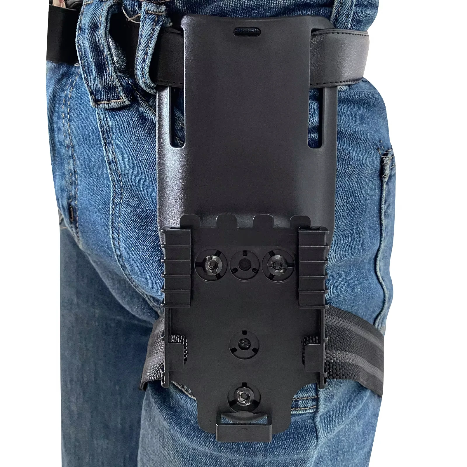 Kit de sistema de bloqueo rápido incluidos, horquilla y placa QLS con correa elástica para el muslo, cinturón Universal de conducción baja para funda de cinturón de servicio - imagen 3